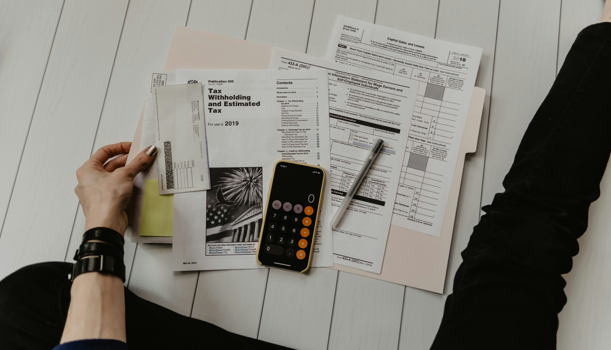 Senior couple reviewing financial documents